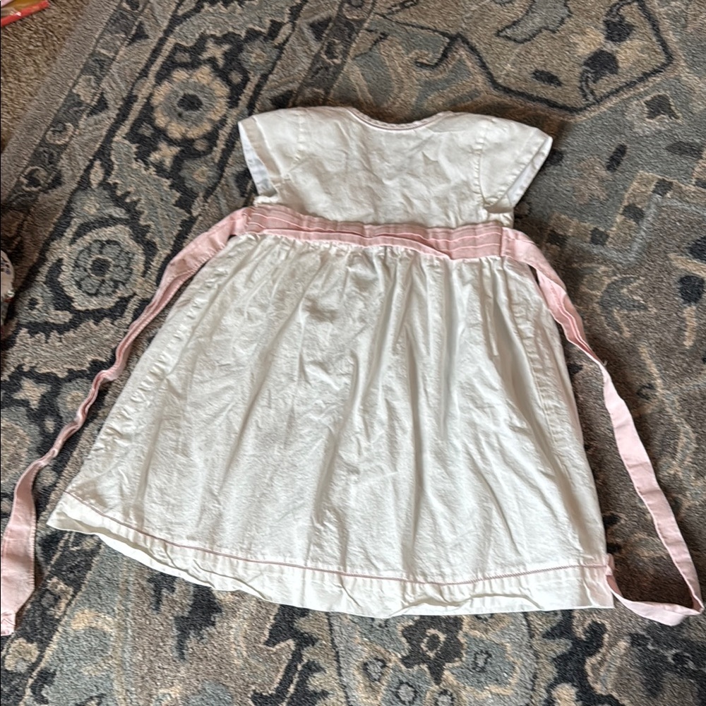 Charming White and Pink Kids Dress- Edgehill
